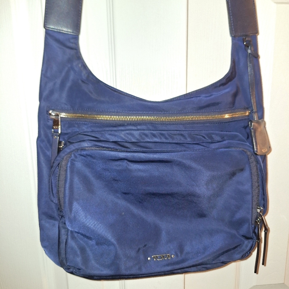 TUMI Blue Nylon Crossbody Bag